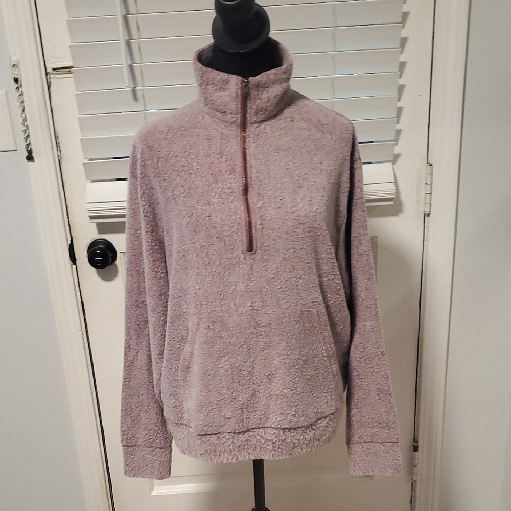 Nine Britton Women's Cowl Neck Pull Over Fleece - Burgundy